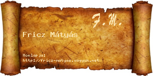 Fricz Mátyás névjegykártya