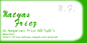 matyas fricz business card